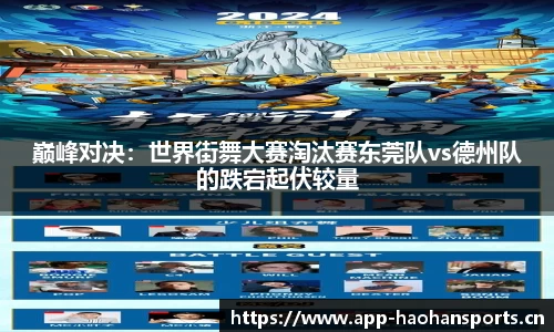 巅峰对决：世界街舞大赛淘汰赛东莞队vs德州队的跌宕起伏较量